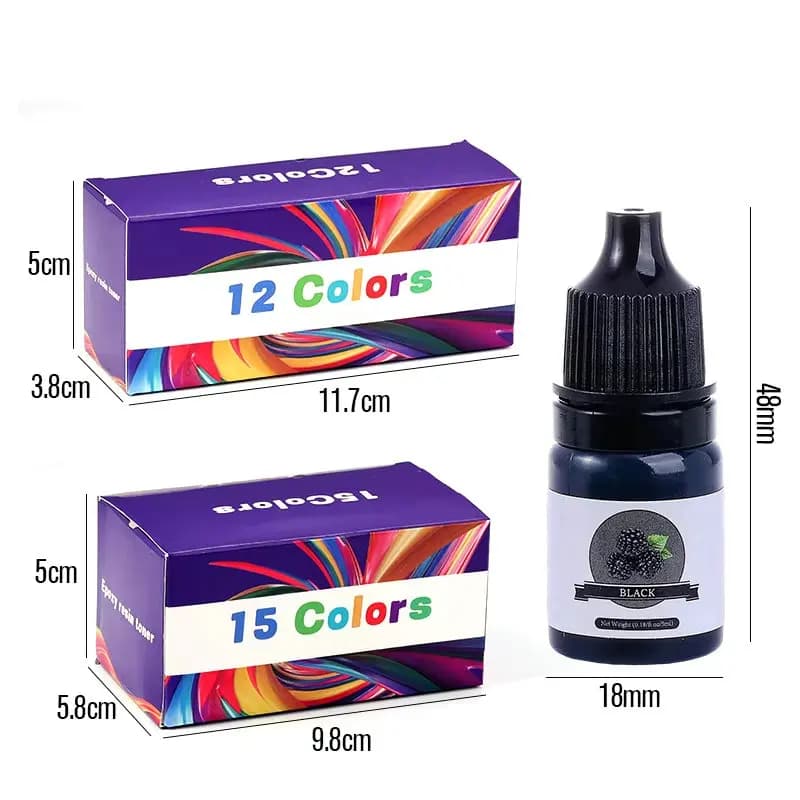 Epoxy Resin Color Pigment 24 Vivid Colors Liquid Epoxy Pigment Highly Concentrated Translucent Resin Dye for Art DIY Jewelry - 2