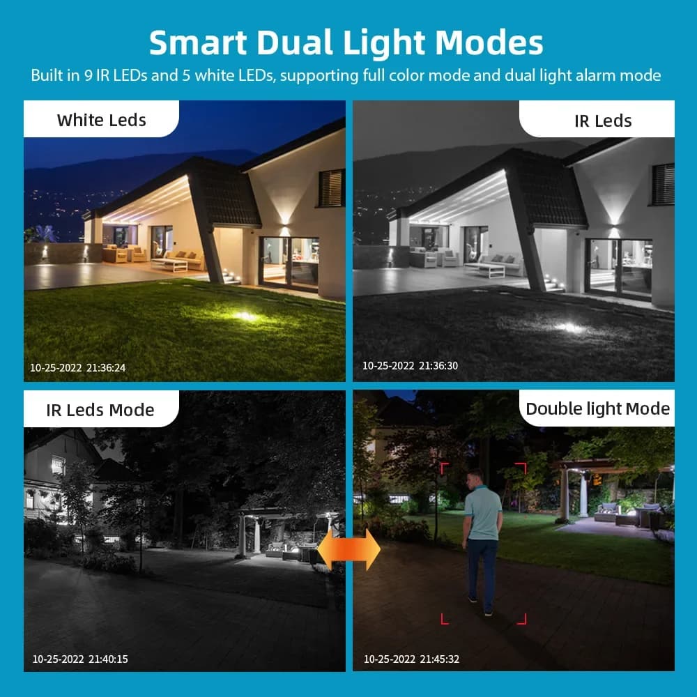 كاميرا مراقبة BELIA 4K 8MP واي فاي، عدسة مزدوجة، تكبير رقمي 4X، كشف بشري ذكي، ONVIF، كاميرات IP أمنية خارجية PTZ - 6