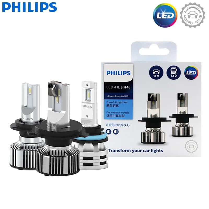 فيليبس ألتنيون إيسنشال G2 LED H1 H4 H7 H8 H11 H16 HB3 HB4 H1R2 9003 9005 9006 9012 6500K كشاف سيارة ضباب أوتوماتيكي (2 حزمة)