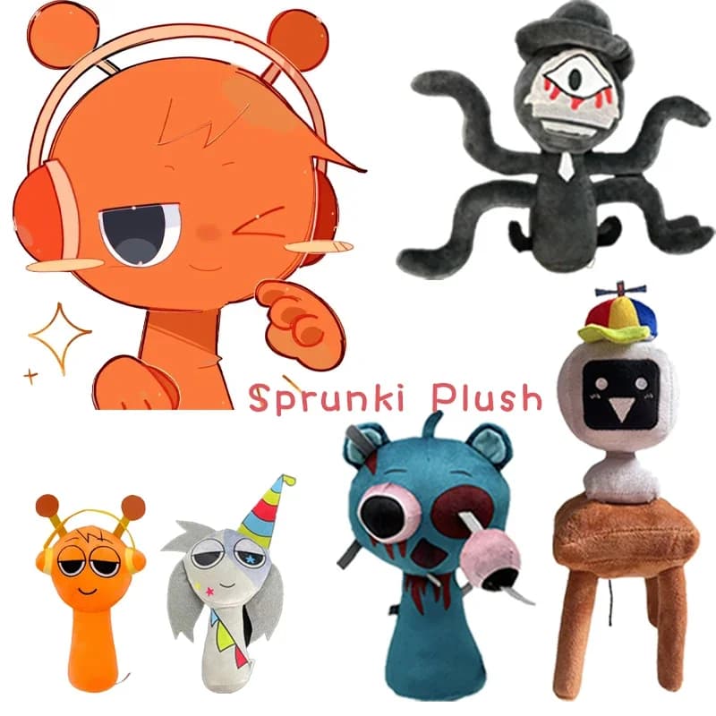54 أنماط Sprunki ألعاب من القطيفة لينة Snuggly محشوة الحيوان وسادة هدايا عيد ميلاد الأطفال ألعاب لينة
