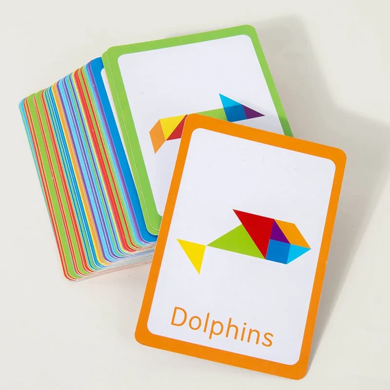 ألغاز بازل ثلاثية الأبعاد من الخشب Tangram، ألعاب لوحية تعليمية Montessori للأطفال، أداة تعليم الأشكال الهندسية لرياض الأطفال - 4