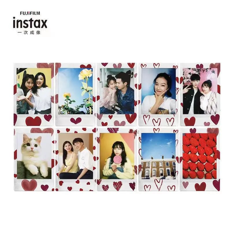 Heart Photo Paper 3-Inch Fujifilm Instax Mini Heart Sketch Photo Paper Mini 12/8/9/SE/40/25/90/11/EVO Universal Instax Mini Film - 3