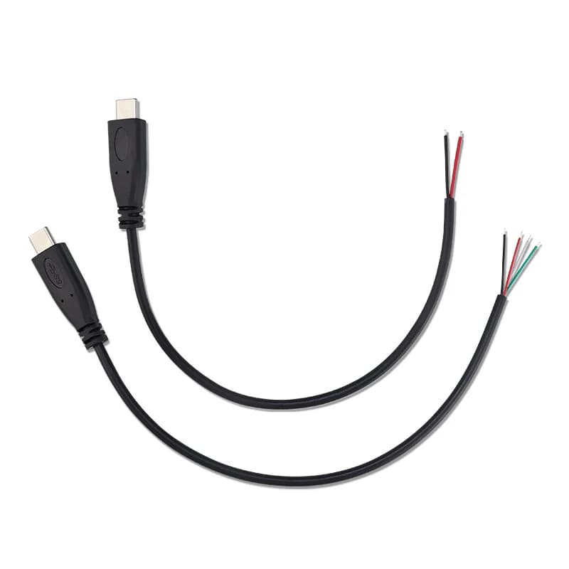 لتقوم بها بنفسك إصلاح كابل لحام 2 سلك 4 أسلاك نوع C USB 2.0 الكوع رئيس ذكر أنثى جاك 4pin/2pin نوع-c ذكر تمديد كابل 0.25 متر - 6