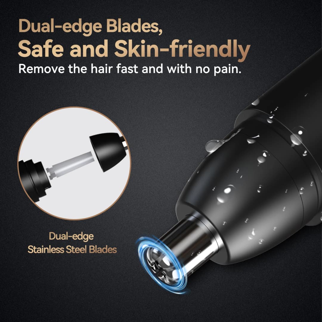 MAXGROOM Nose Hair Trimmer for Men Rechargeable 360 Rotating Dual-Blade Electric Shaver Eyebrows Nose Hair Trimmer Painless Safe - 3