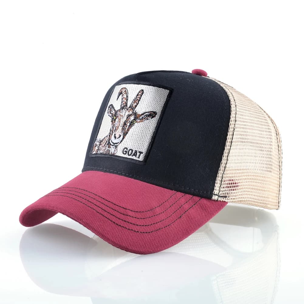 قبعات سائقي الشاحنات الموضة مع التطريز الماعز التصحيح أربعة مواسم قبعة بيسبول Snapback للرجال النساء قبعة بواقٍ للشمس قابل للتعديل - 5