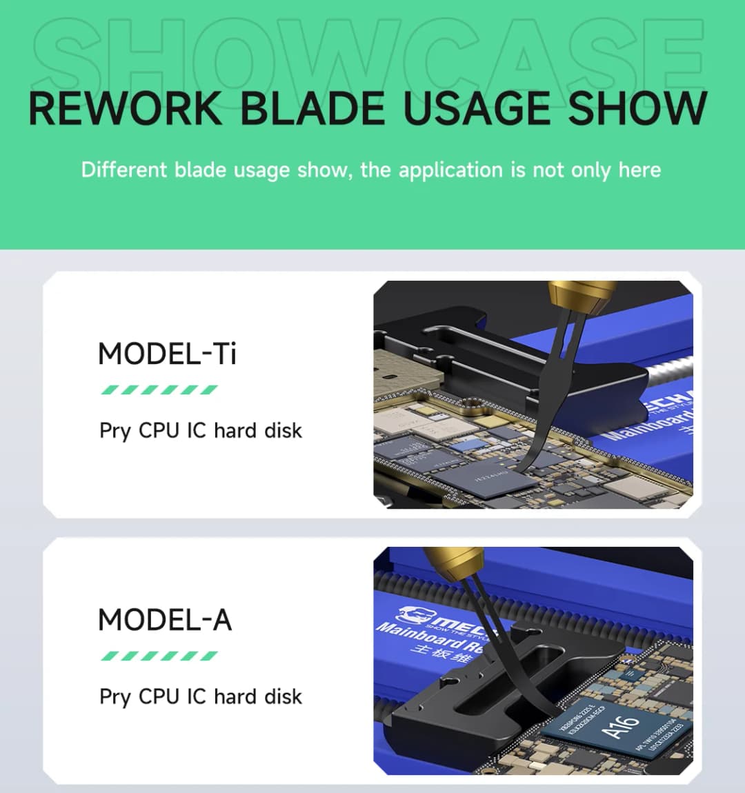 MECHANIC Assassin 5 Professional Degumming Rework Blade Set 5PCS Scraper Cutting Knife for Phone Motherboard IC CPU Repair Tools - 4