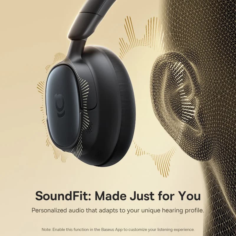 Baseus Bowie MH1 Bluetooth Headphones 48dB Noise Cancellation Hi-res LDAC Over Ear Headset Audio Wireless Earphone Earbuds - 4