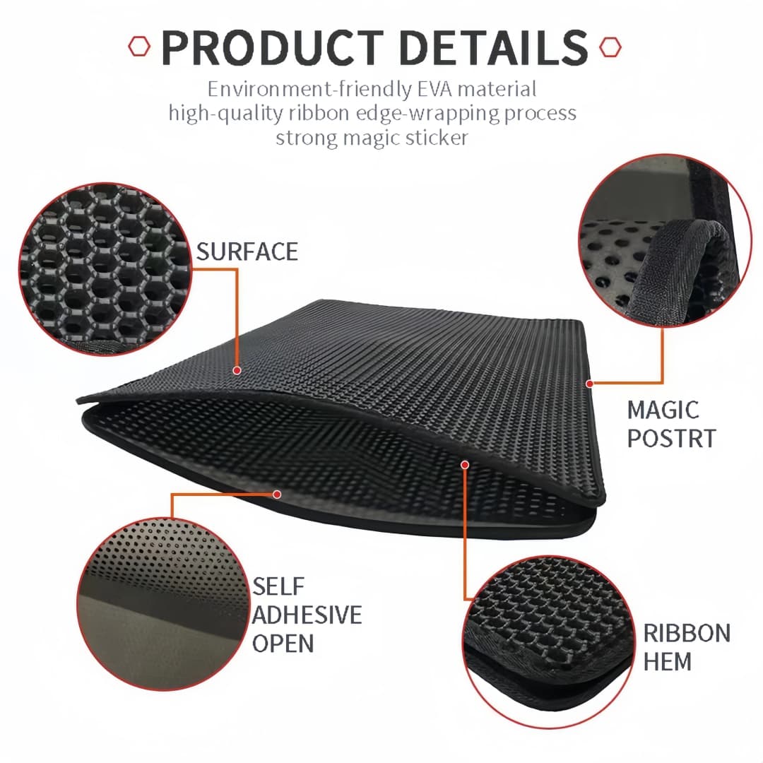 Large size Cat Litter Mat Eva Double Layer Waterproof Cat Litter Mat Pet Litter Box Mat Pet Toilet Cat Mat Cat Toilet Mat - 6
