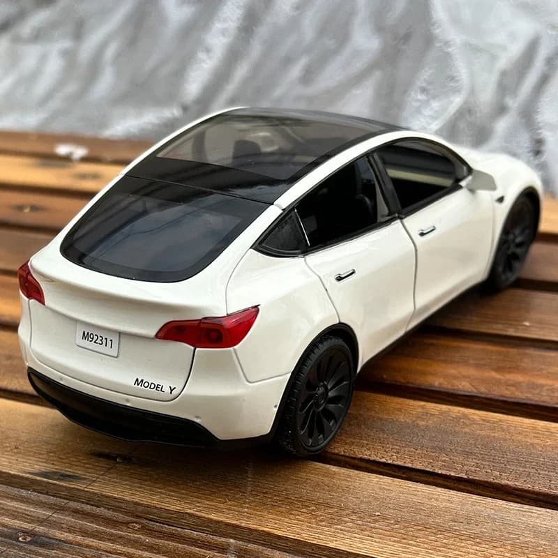 1:24 Tesla Model Y Model 3 Model S Metal Alloy Diecast Toy Car Model Sound And Light Children's Toy Collectibles Birthday Gifts - 4