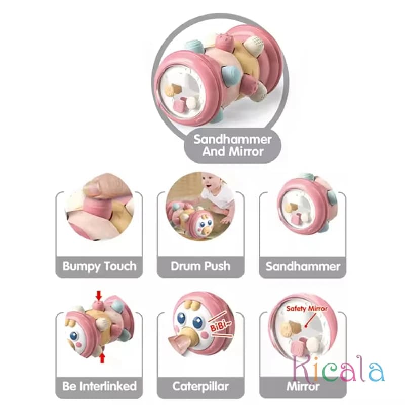 Baby Crawling Roller Toy Fitness Educational Activity Roller Infant Tummy Time Development Sensory Toys for Baby 0 12 Months - 5