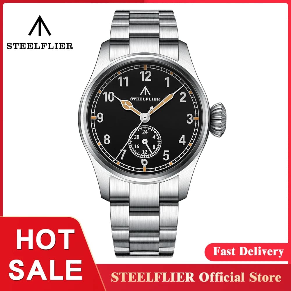 ساعة يد STEELFLIER الرسمية SF746، كوارتز فاخرة، سويسرية، مضيئة، حركة صامتة VH60، مقاومة للماء 20 بار، مناطق زمنية متعددة