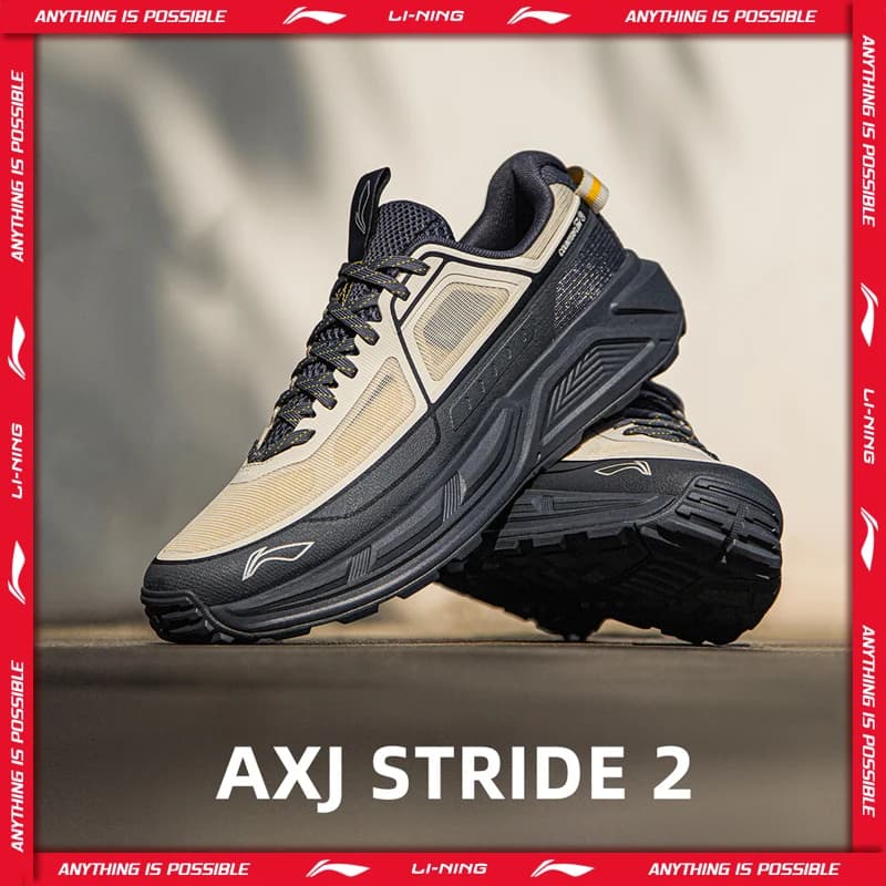 أحذية المشي لمسافات طويلة Li-Ning AXJ STRIDE 2 للجنسين مع تقنية COOL SHELL للتهوية والتوسيد المرتد، أحذية رياضية للمشي AHTW007