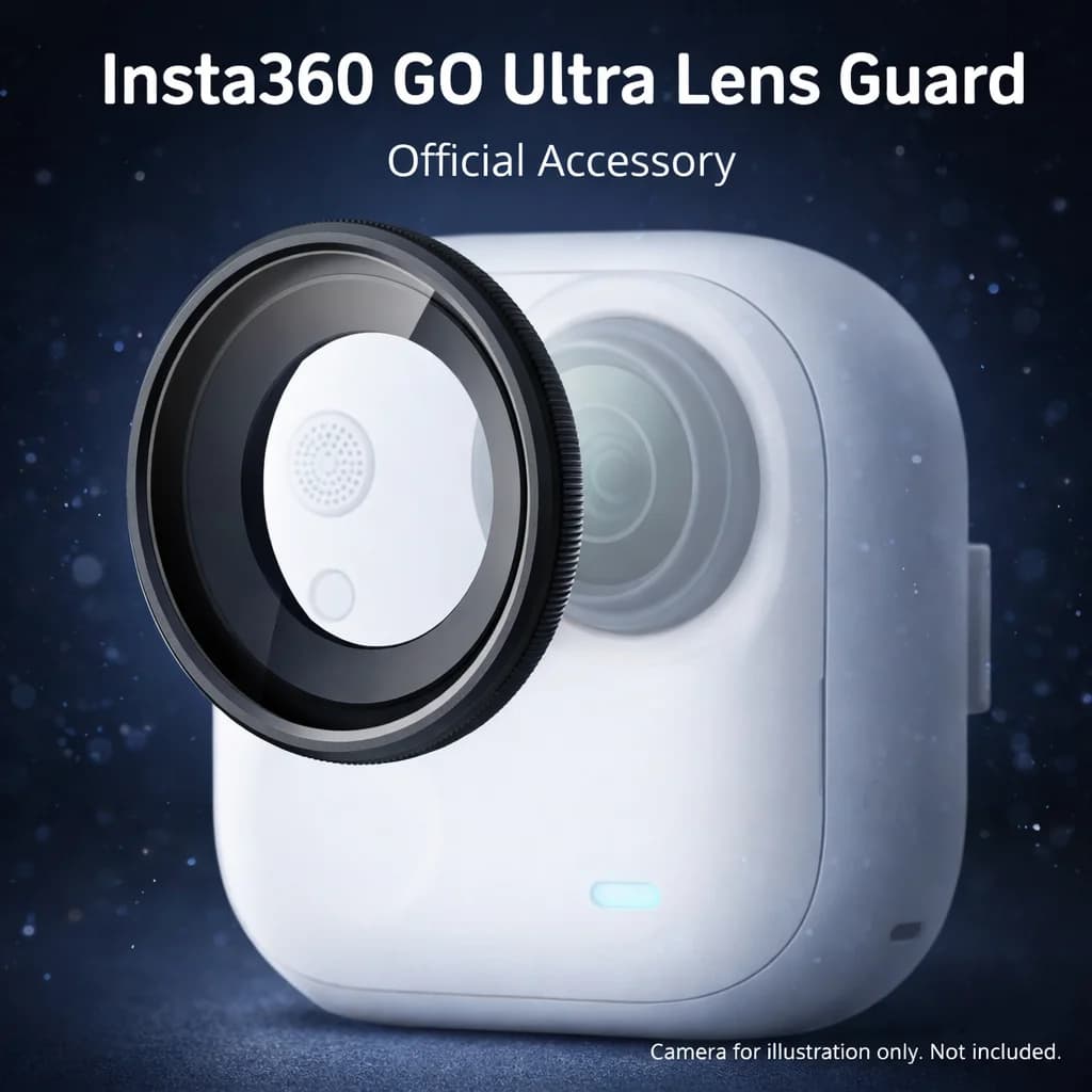 حارس عدسة Insta360 GO Ultra عبوة مزدوجة إكسسوار رسمي تصميم برغي زجاج منحني مطلي عالي الدقة بدون حجب - 6