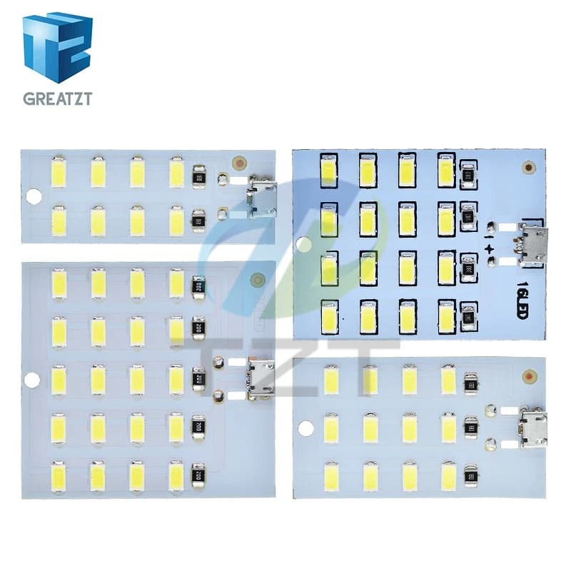 لوحة إضاءة LED عالية الجودة 5730 SMD 5V 430mA~470mA بيضاء مع منفذ USB صغير، إضاءة طوارئ، إضاءة ليلية للهاتف المحمول - 3