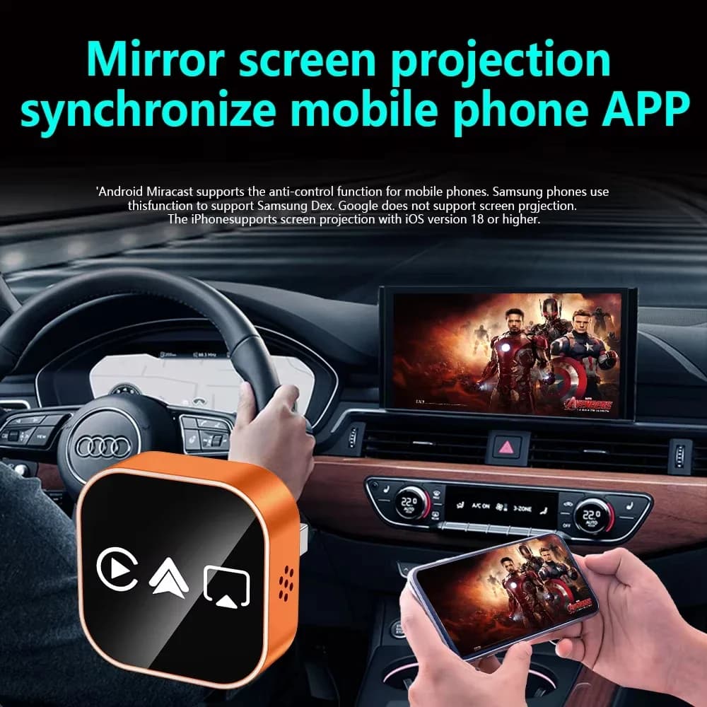 2026 Upgrade 4 In1 Wired to Wireless CarPlay Android Auto AirPlay Mirror Link Stable Bluetooth Adapter For Audi Benz Toyota VW - 3