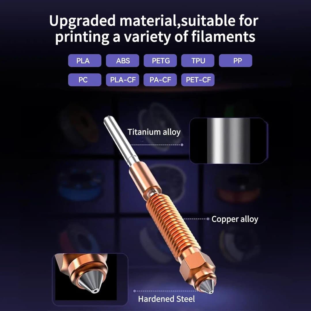 فوهة Creality K1 SE بأحجام 0.2/0.4/0.6/0.8/1.0 مم، فوهة استبدال سريع K1CUnicorn لطابعات K1 SE/K1/K1 Max/Ender 3 V3/3 V3 Plus ثلاثية الأبعاد - 3