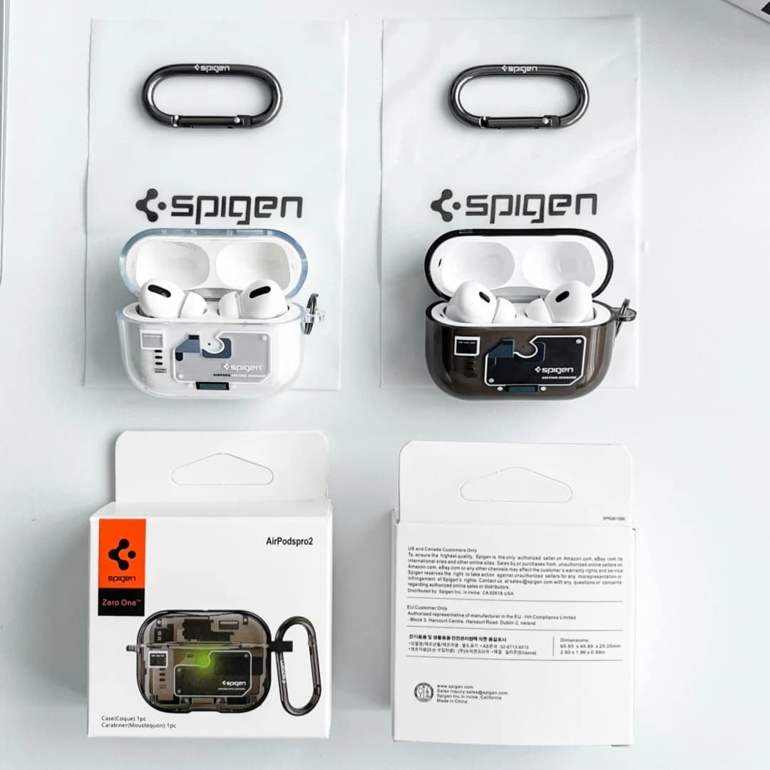 غطاء حماية سماعات سبايجن Ultra Hybrid Zero One لهواتف آيفون AirPods 1/2/3/4 برو 3 برو 2، متوافق مع ماجسيف، غطاء سماعات بلوتوث - 4