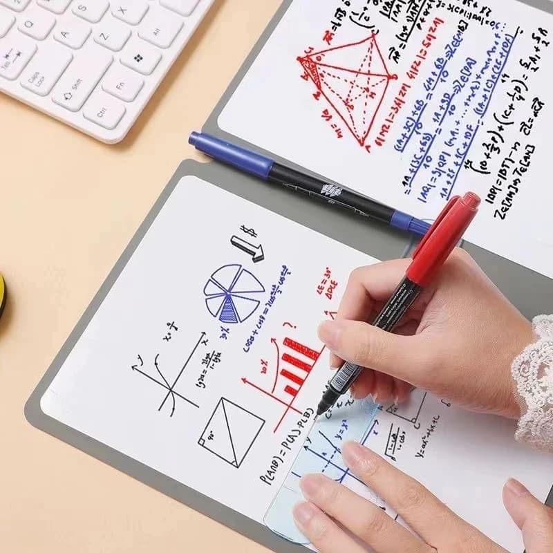 دفتر مذكرة للسبورة البيضاء مقاس A5 قابل لإعادة الاستخدام مع قلم سبورة بيضاء مجاني لمسح القماش وأجهزة الكمبيوتر المحمولة الأسبوعية - 2