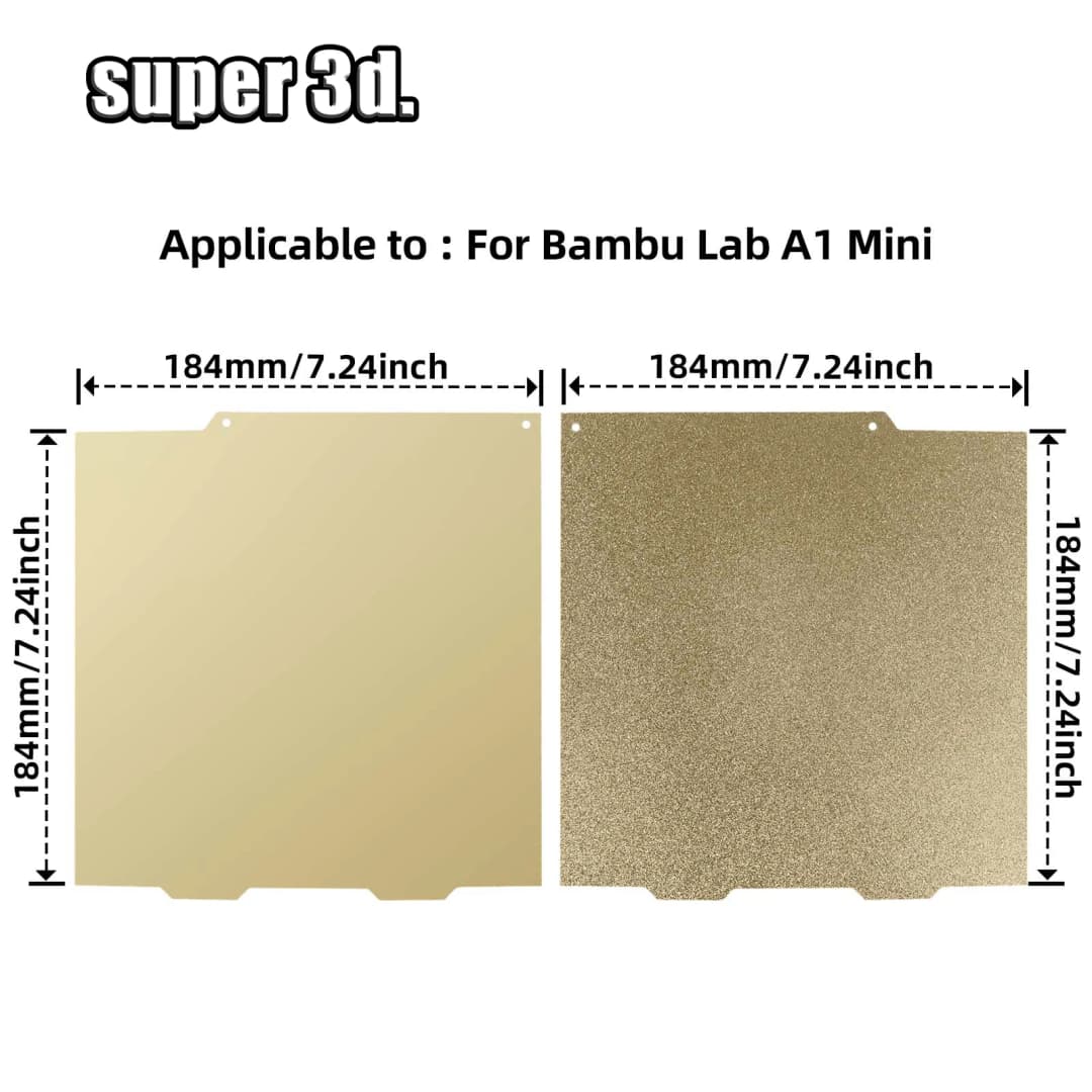 لوحة بناء Bambu Lab A1 Mini 184x184 ملم، H1H PEO PET، ملمس ناعم، سرير Bambulabs، صفيحة فولاذية مرنة، صفيحة Pei لمختبر Bamboo - 2