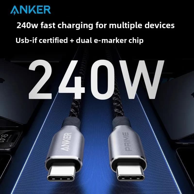 كابل بيانات ANKER Prime PD240W ثنائي Typec مناسب لشحن سريع لأجهزة Apple 16 Mobile وMacBook - 4
