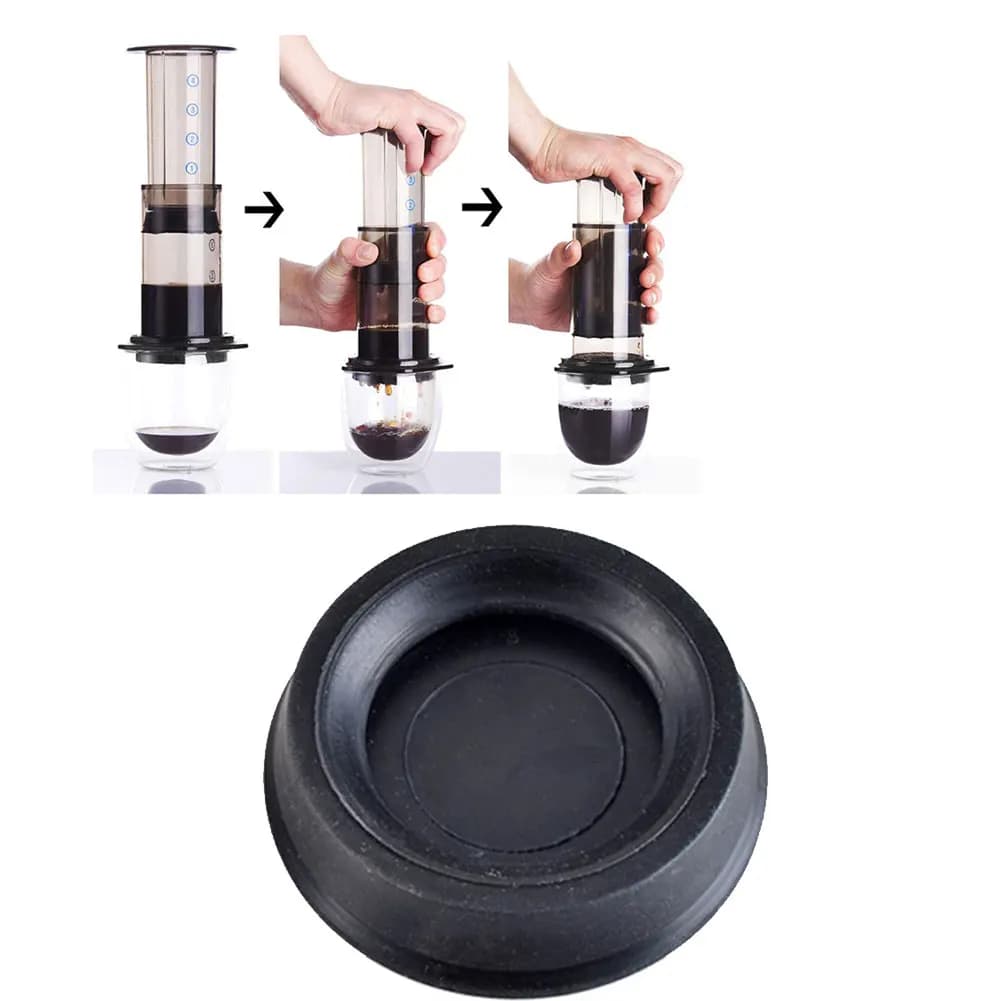 غطاء مكبس محكم من السيليكون متين لمكبس القهوة Aeropress، أداة مطاطية للمنزل والمكتب بقياس 2.3x0.5 إنش