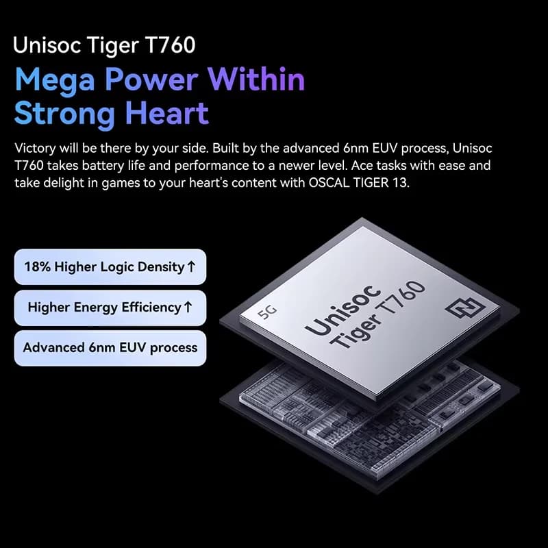 هاتف Blackview OSCAL TIGER 12 ذكي بشاشة 6.78 بوصة FHD+ IPS بدقة 2.4K ومعدل تحديث 120Hz ومعالج Helio G99 وذاكرة 12 جيجابايت و256 جيجابايت وكاميرا 64 ميجابكسل وبطارية 5000mAh وNFC - 4