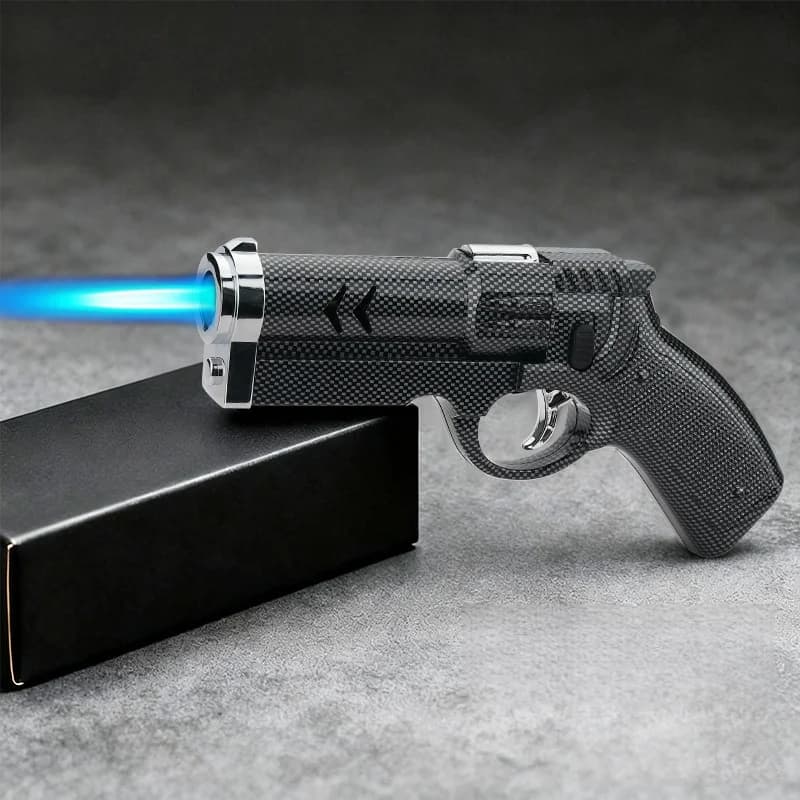 New Creative High Power Butane Gas Turbine Lighter Outdoor Windproof Metal Cigar Lighter Kitchen BBQ Ignition Tool Men's Gift - 3