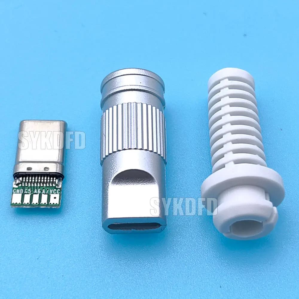 USB 3.1 Type-C ذكر 5 نقاط لحام لهاتف محمول شحن سريع 3A C إلى C مع وسادة لحام CC إصلاح DIY كابل شحن البيانات - 6
