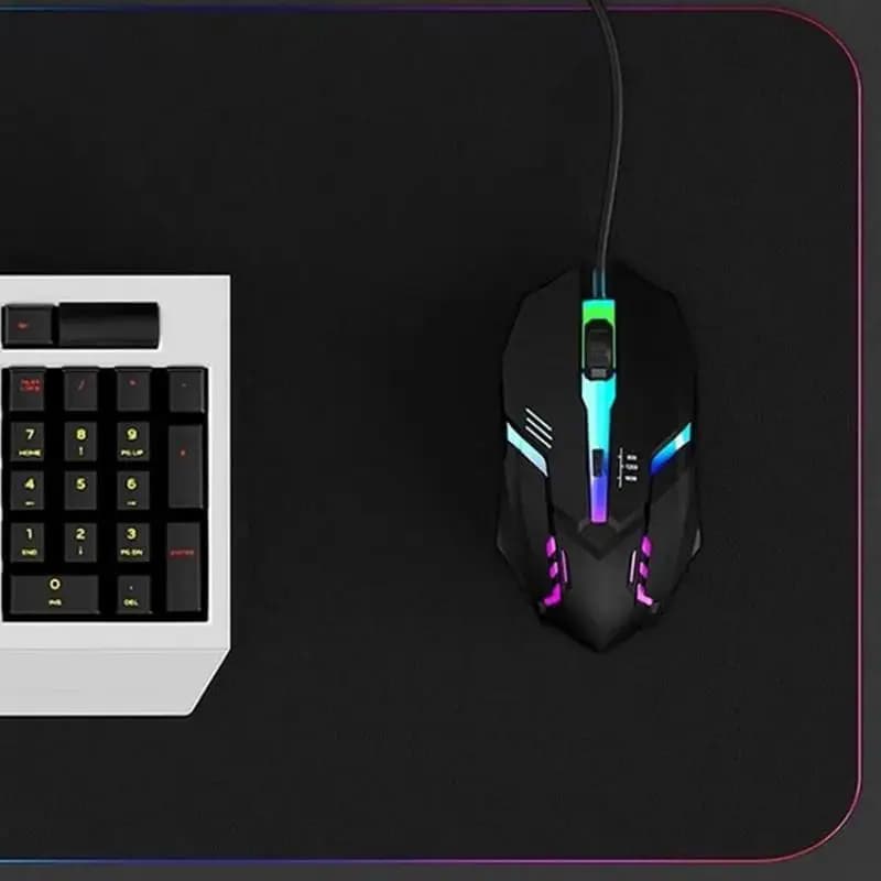 ماوس ألعاب عالي الجودة بإضاءة RGB خلفية وأربعة أزرار، متوافق مع أجهزة الكمبيوتر المكتبية والمحمولة - إصدار 2025 - 4