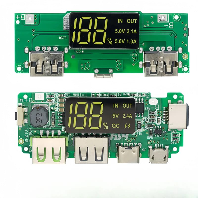 لوحة شحن 18650 ثنائي USB 5V 2.4A وحدة بنك طاقة محمول 186 50 لوحة شحن بطارية ليثيوم حماية الدائرة