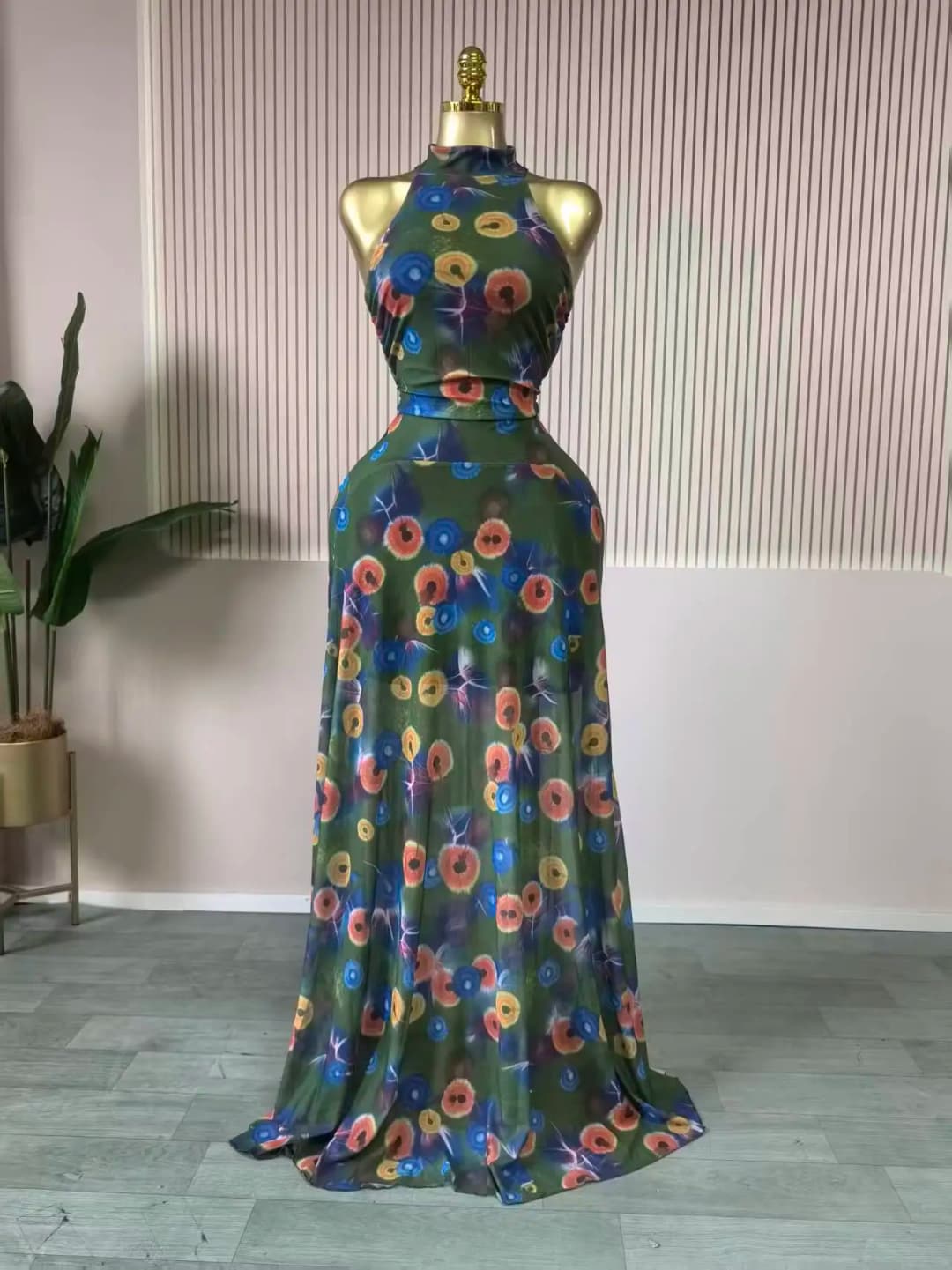GLCMYAYA 2025 Fall Women O-neck Sleeveless Print Mermaid Maxi Dress Evening Birthday Beach Sexy Night Party Long Dresses - 6