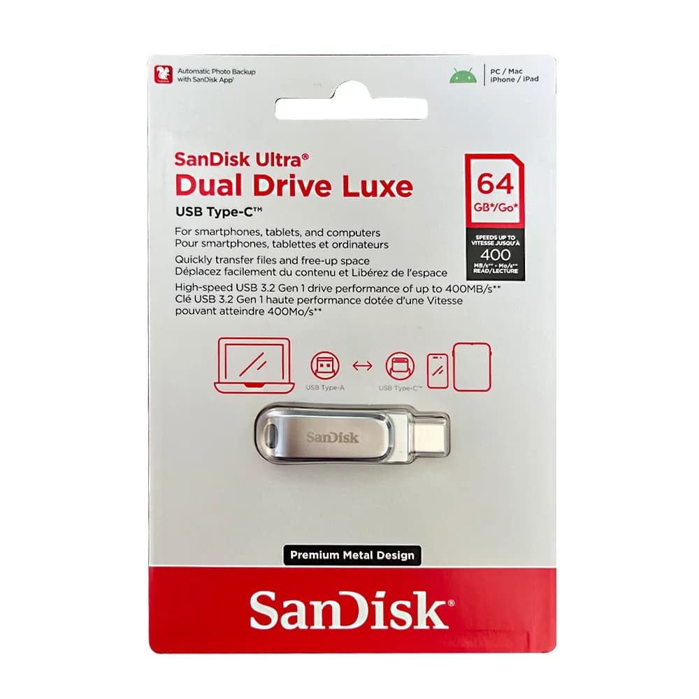 SanDisk SDDDC4 Ultra Dual Drive Luxe USB 3.2 فلاش درايف 64 جيجابايت Type C 128 جيجابايت 256 جيجابايت 512 جيجابايت معدن Type A OTG 2 في 1 فلاش درايف - 2