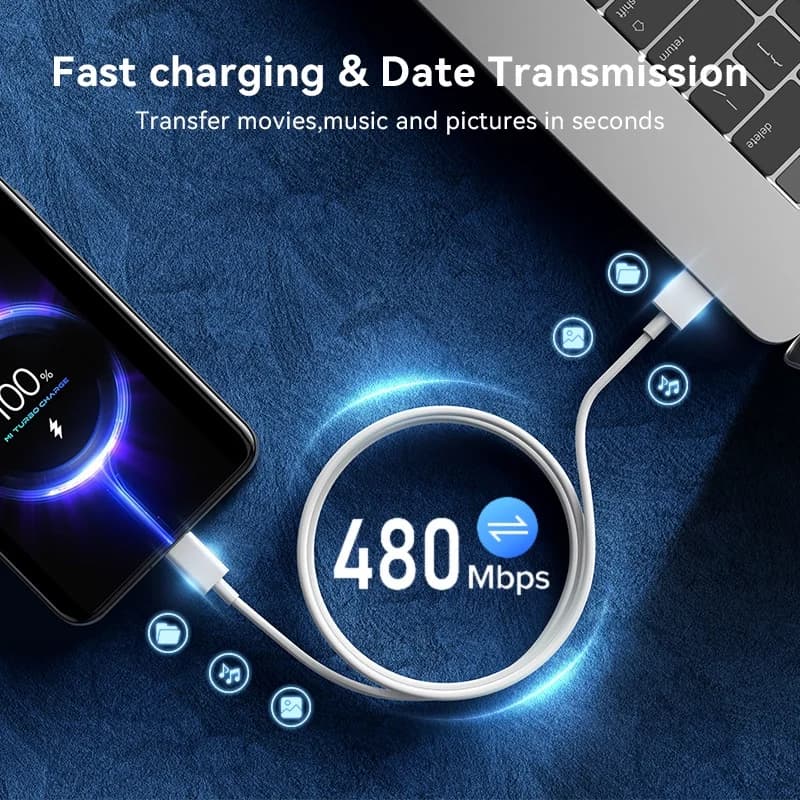 كابل شحن سريع جدًا أصلي من شاومي 6A 120 واط USB C-type لهواتف Xiaomi Mi 13 و12 Pro وRealme وPOCO 12 Turbo - 3