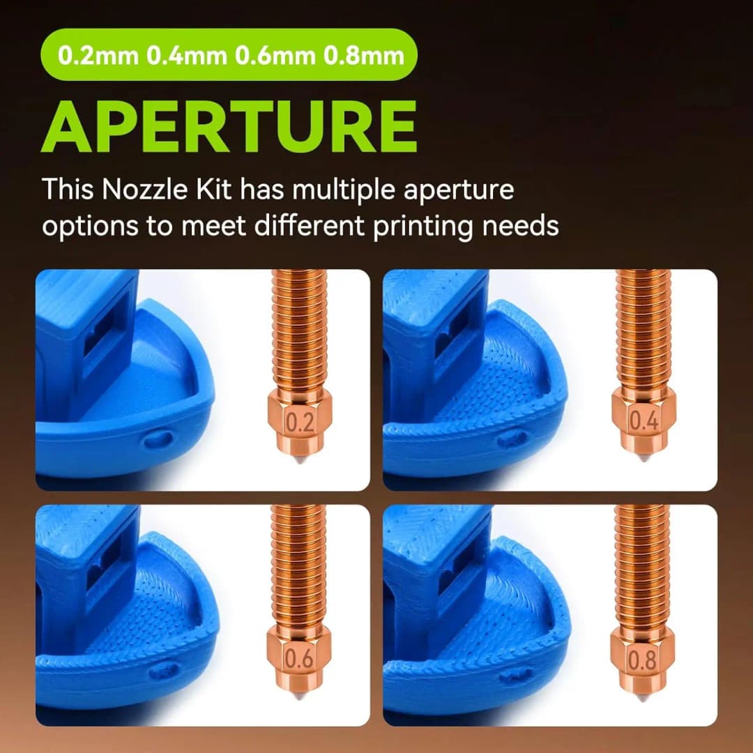 Creality "Unicorn" K2 Plus/K2/ K2 Pro/Hi Combo Quick-Swap Nozzle Kit 0.2/0.4/0.6/0.8mm with  tool All-metal integrated Nozzle - 6