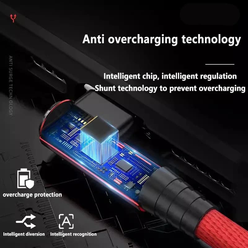 كابل USB بزاوية 90 درجة لهواتف iPhone 14 و13 و12 و11 Pro Max وX وXR و6s و7 و8 Plus بطول 2م و3م كابل شحن سريع وبيانات - 3