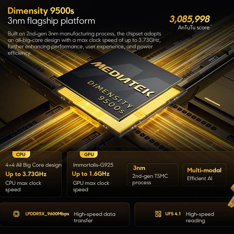 هاتف ذكي POCO X8 PRO MAX بشاشة 6.83 بوصة برتقالية، بطارية 8500 مللي أمبير، معالج Dimensity 9500s، شاشة AMOLED فائقة السطوع بدقة 1.5K ومعدل تحديث 120 هرتز، إصدار عالمي - 6