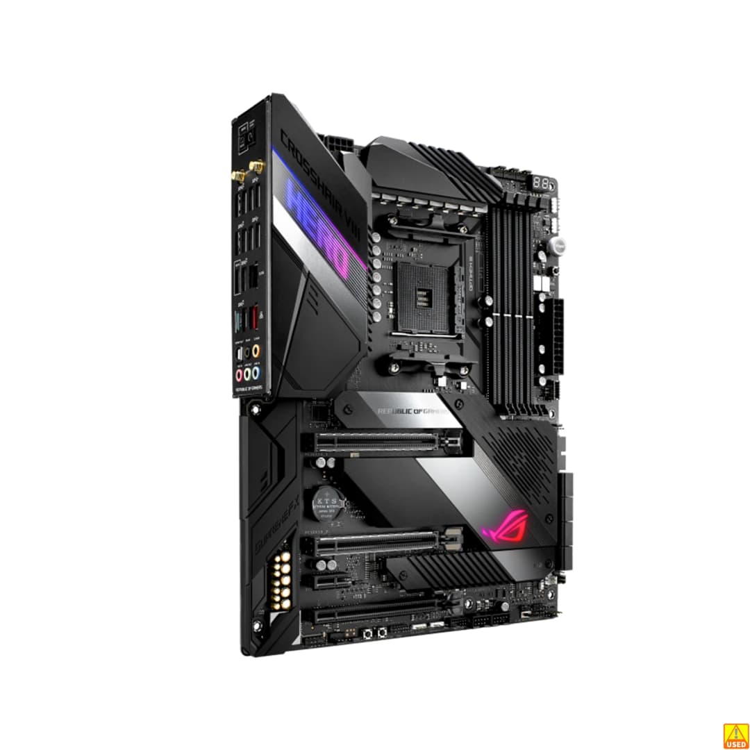 لوحة أم ASUS ROG Crosshair VIII Hero (WI-FI) بمقبس AM4، معالج DDR4 بسرعة 4800 ميجاهرتز (O.C.)، شريحة X570، لوحة رئيسية ATX - 2