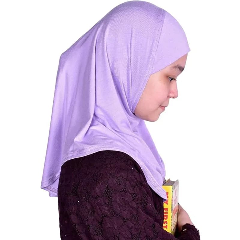 الفتيات الاطفال مسلم 1 قطعة أميرة العملي الحجاب الحجاب وشاح فوري الراحة الإسلامية أغطية الرأس لعمر 2 إلى 6 سنوات - 6