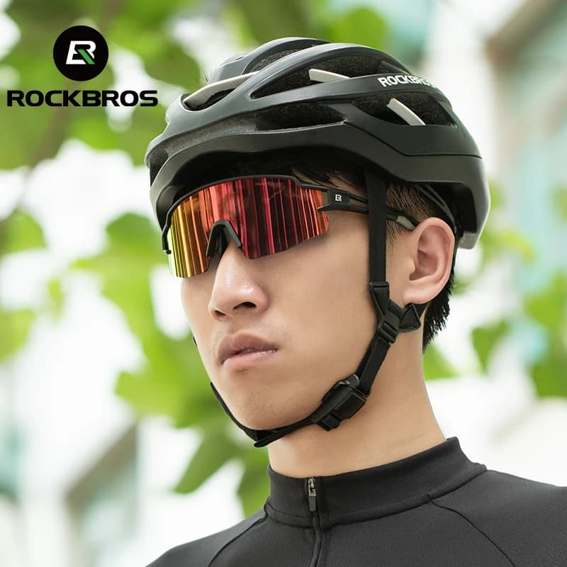 نظارات دراجات ROCKBROS بإطار لقصر النظر، عدسات مستقطبة، نظارات رياضية UV400، نظارات شمسية لركوب الدراجات على الطرق الوعرة - 2