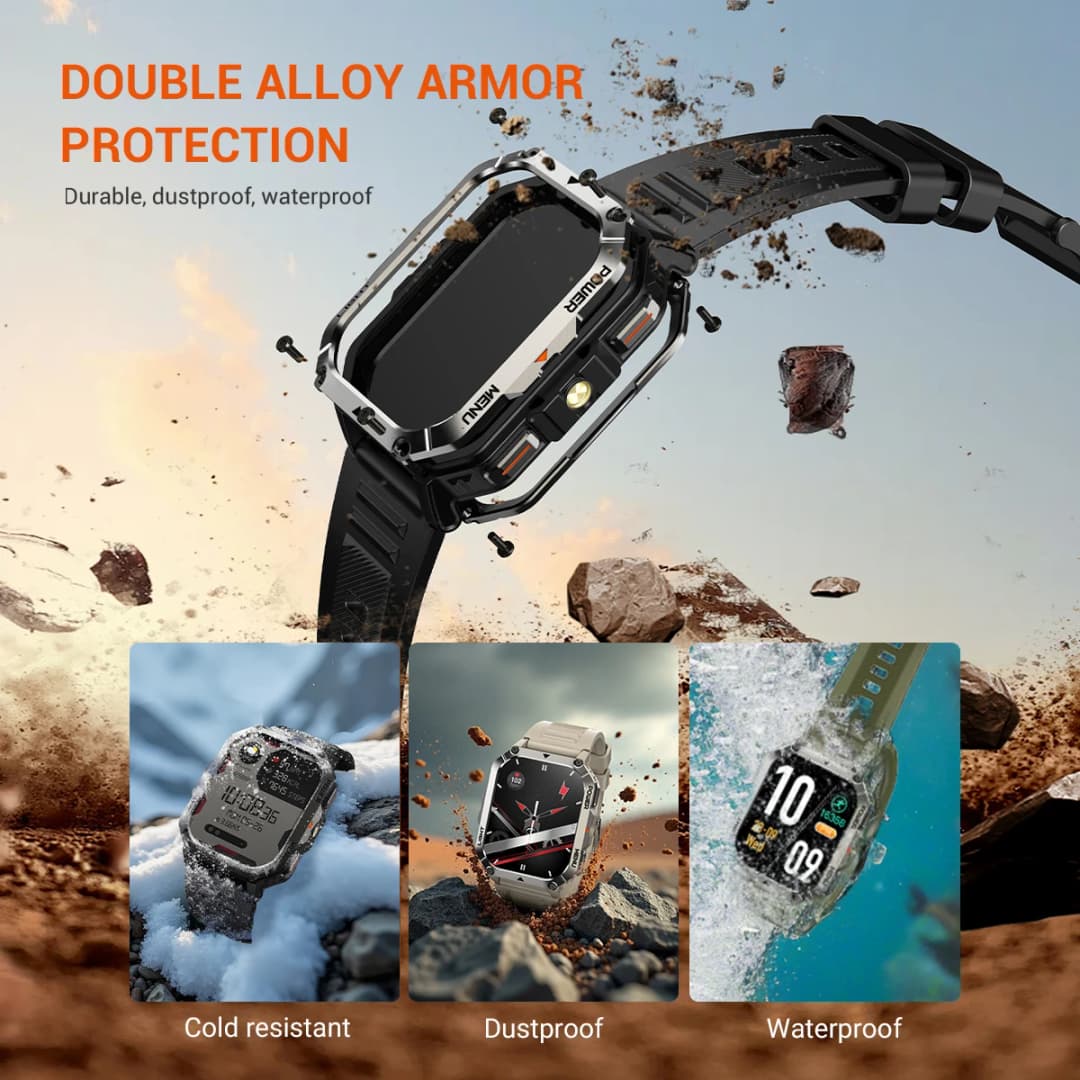 Blackview W70 Pro Smartwatch 2.01'' Screen Bluetooth Voice Calling Outdoor Sports Fitness Smart Watch With LED Flashlight Compas - 3