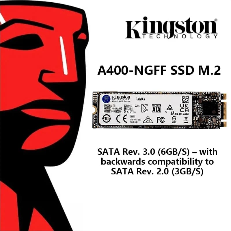 كينجستون A400-NGFF SSD M.2 2280 أقراص الحالة الصلبة الداخلية 2 تيرا بايت 1 تيرا بايت 480 جيجا بايت 240 جيجا بايت 120 جيجا بايت M.2 SSDs قرص صلب SATA لجهاز الكمبيوتر المحمول وسطح المكتب
