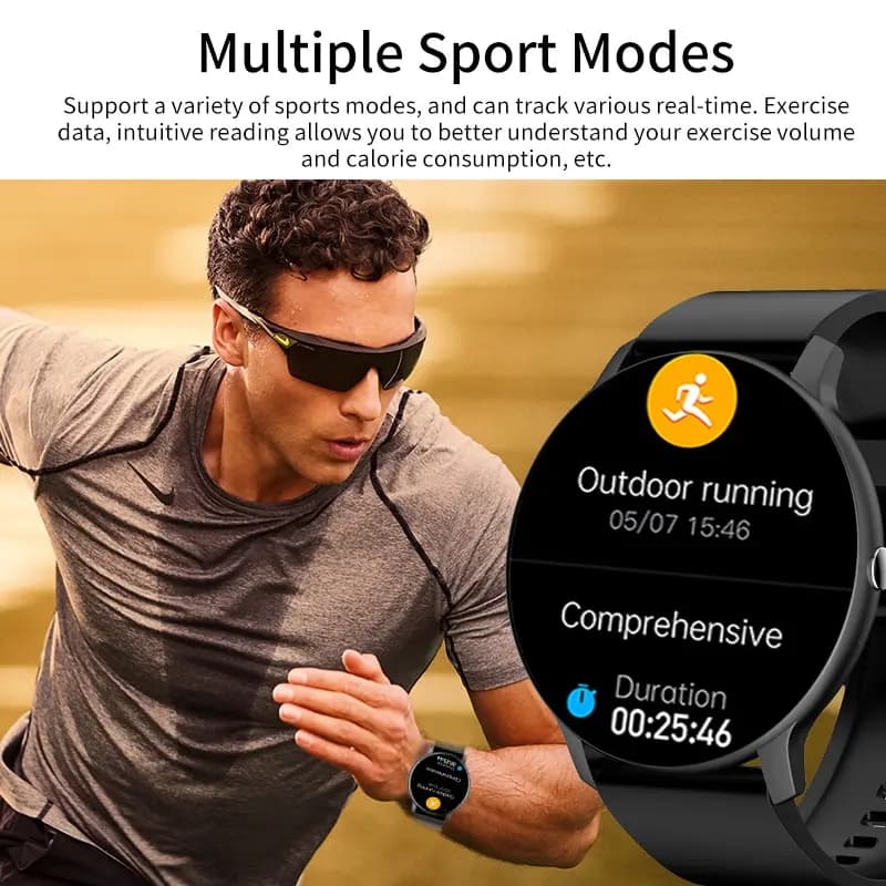 LIGE Smart Watch Men Women Full Touch Screen Sport Fitness Watch Man IP67 Waterproof Bluetooth For Android IOS Smartwatch Men - 3