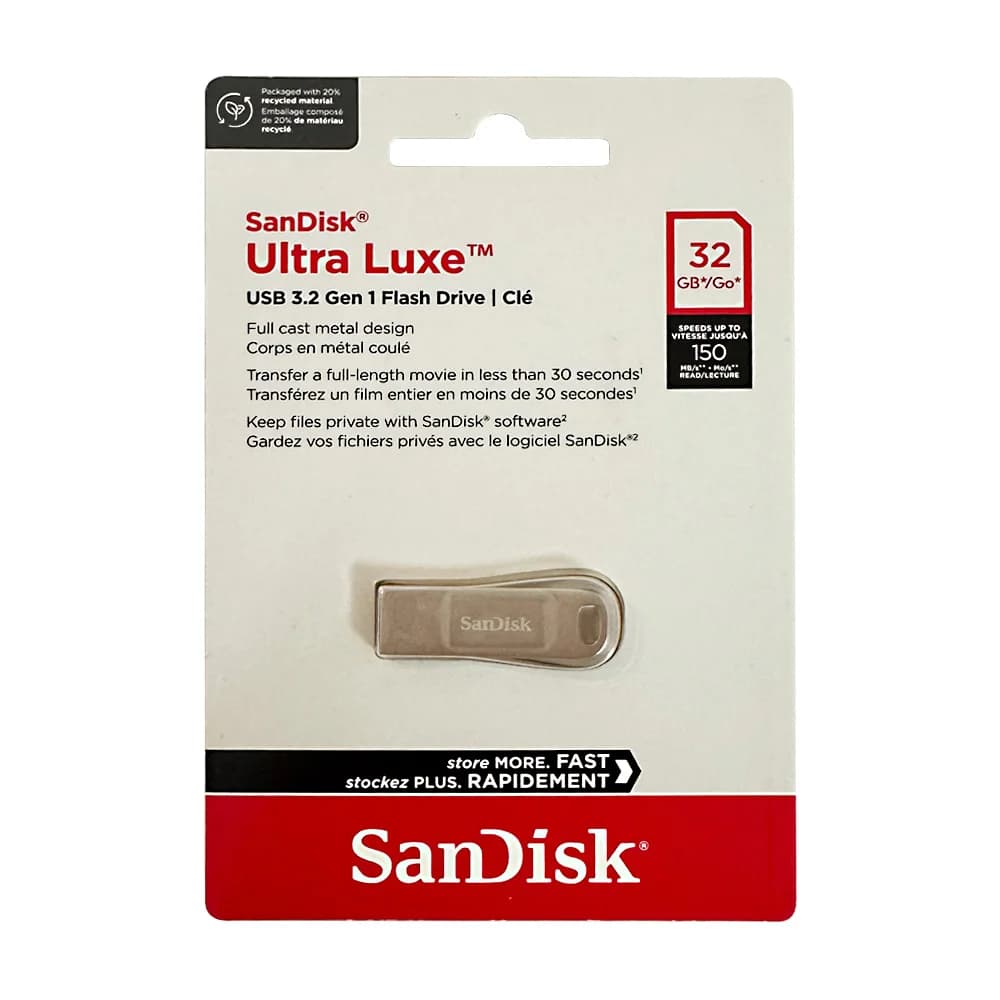 SanDisk أصلي 100% Ultra Luxe USB 3.2 فلاش درايف 32 جيجابايت 64 جيجابايت 128 جيجابايت 256 جيجابايت ذاكرة محمولة غطاء معدني كامل - 3