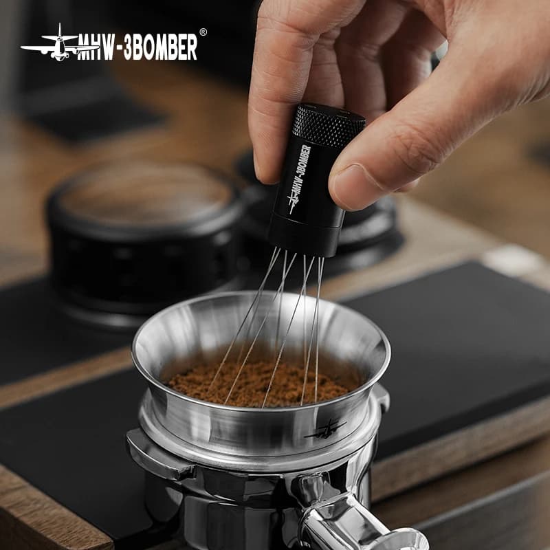 MHW-3BOMBER Espresso Coffee Dosing Funnel Compatible 51/53/54/58mm Portafilter Stainless Steel Coffee Dosing Ring Barista Tools - 6