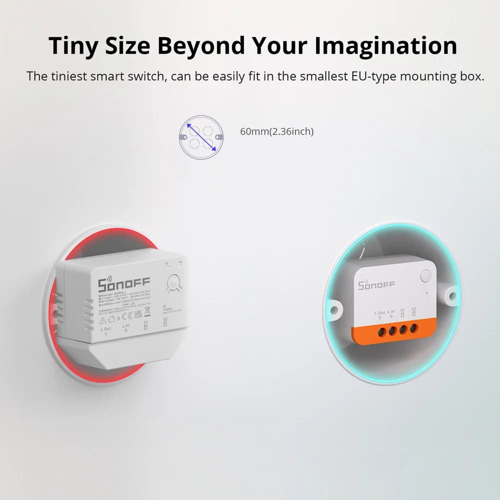 1-10 قطع SONOFF ZBMINIL2 Zigbee 3.0 مفتاح ذكي لا يحتاج سلك محايد حجم صغير تحكم ثنائي الاتجاه عبر EWeLink Google Alexa Alice - 2