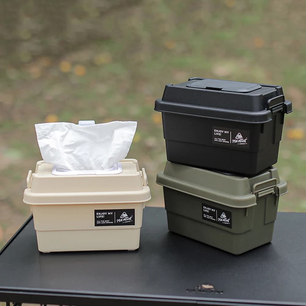 Multifunctional Outdoor Storage Box 1.1L Portable Napkin Paper Tissue Storage Case Moisture-Resistant for Camping Hiking Travel - 2