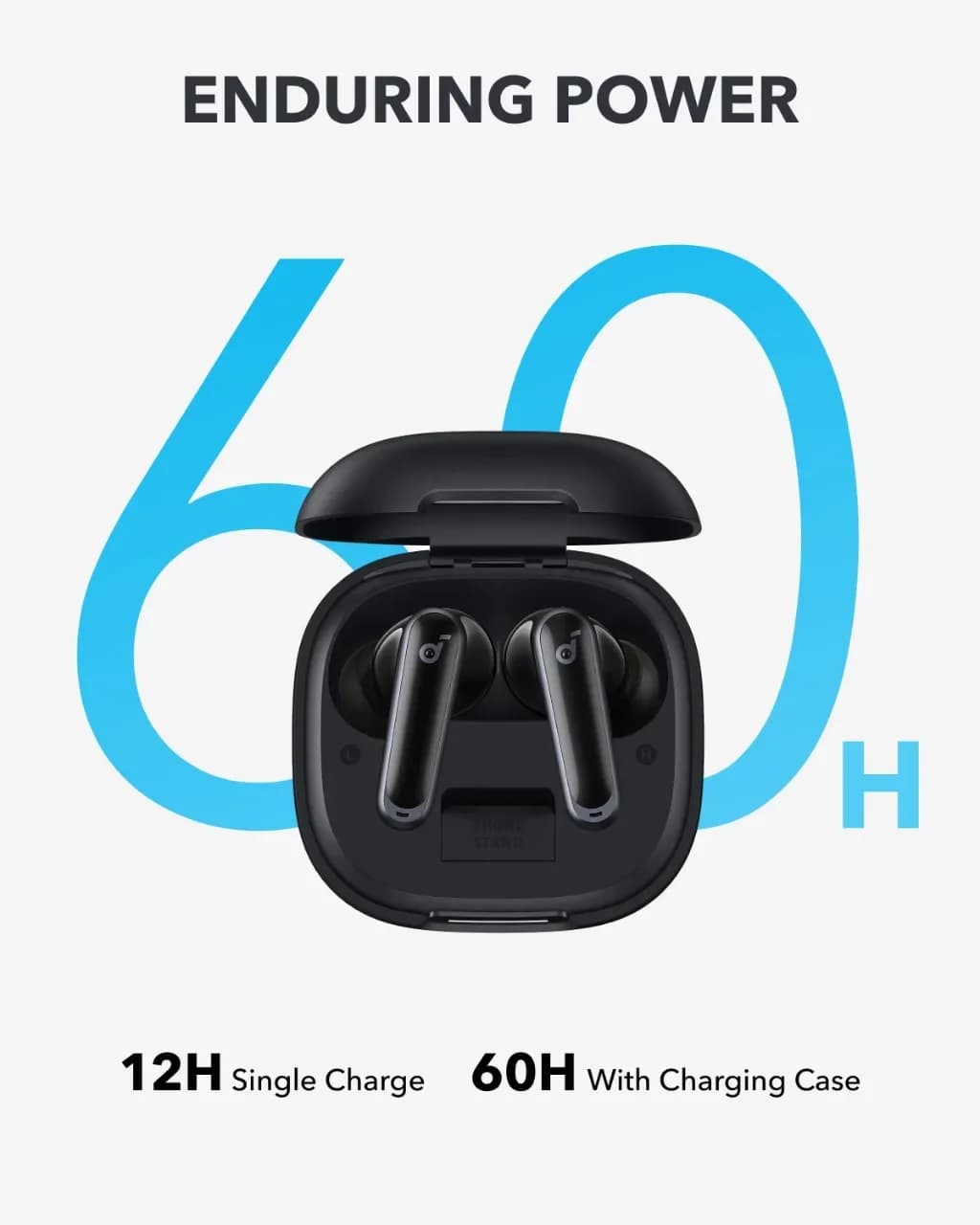 سماعات Soundcore P40i من انكر، سماعات لاسلكية عازلة للضوضاء، عزل ضوضاء متكيف مع البيئة، صوت جهير قوي، وقت تشغيل 60 ساعة - 6