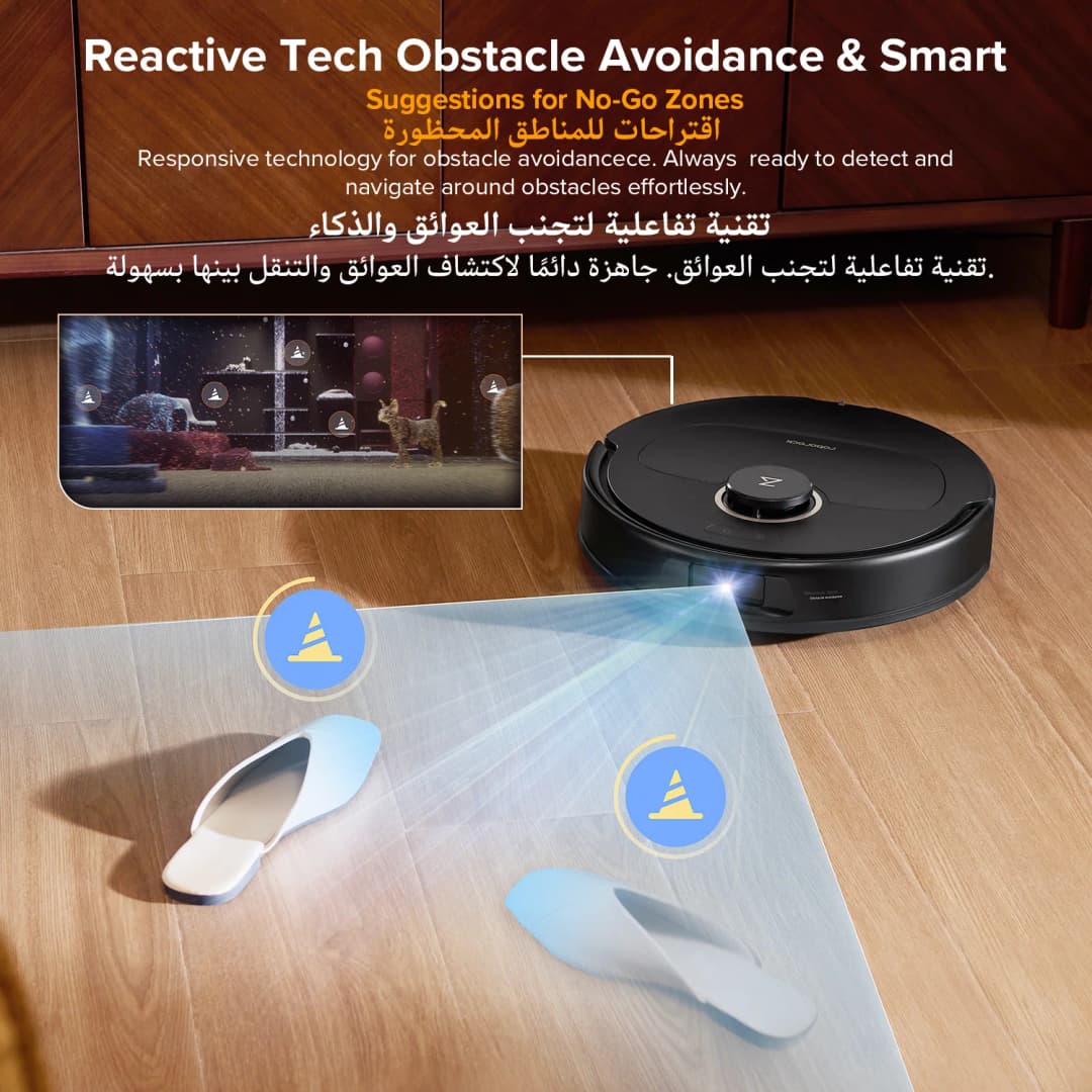 مكنسة روبوروك Qrevo 5AE بقوة شفط 12000 بسكال وفرش مزدوجة مقاومة للتشابك وتجنب العقبات الذكي وغسل المساحة تلقائيًا - 6