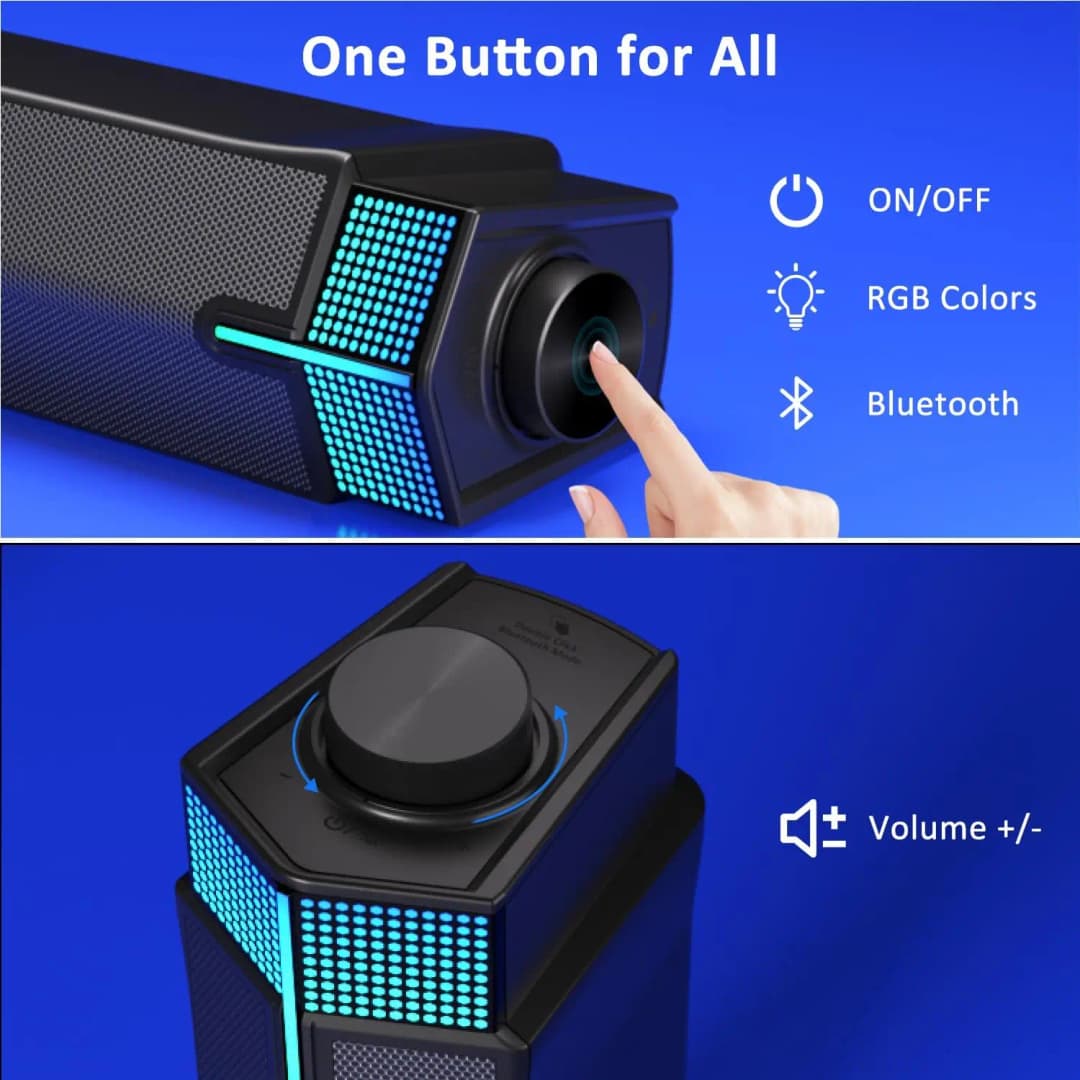 سماعات كمبيوتر بلوتوث Jeecoo M20 لشاشة سطح المكتب، سلكية تعمل بالـ USB، يمكن دمجها أو فصلها لتخصيص مكتبك - 4