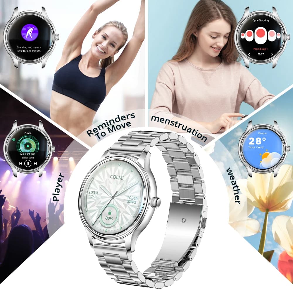 ساعة COLMI L28 Air الذكية فائقة النحافة الجديدة بشاشة AMOLED مقاس 1.32 بوصة، وإدارة صحة المرأة، ساعة ذكية أنيقة لهواتف iOS - 5